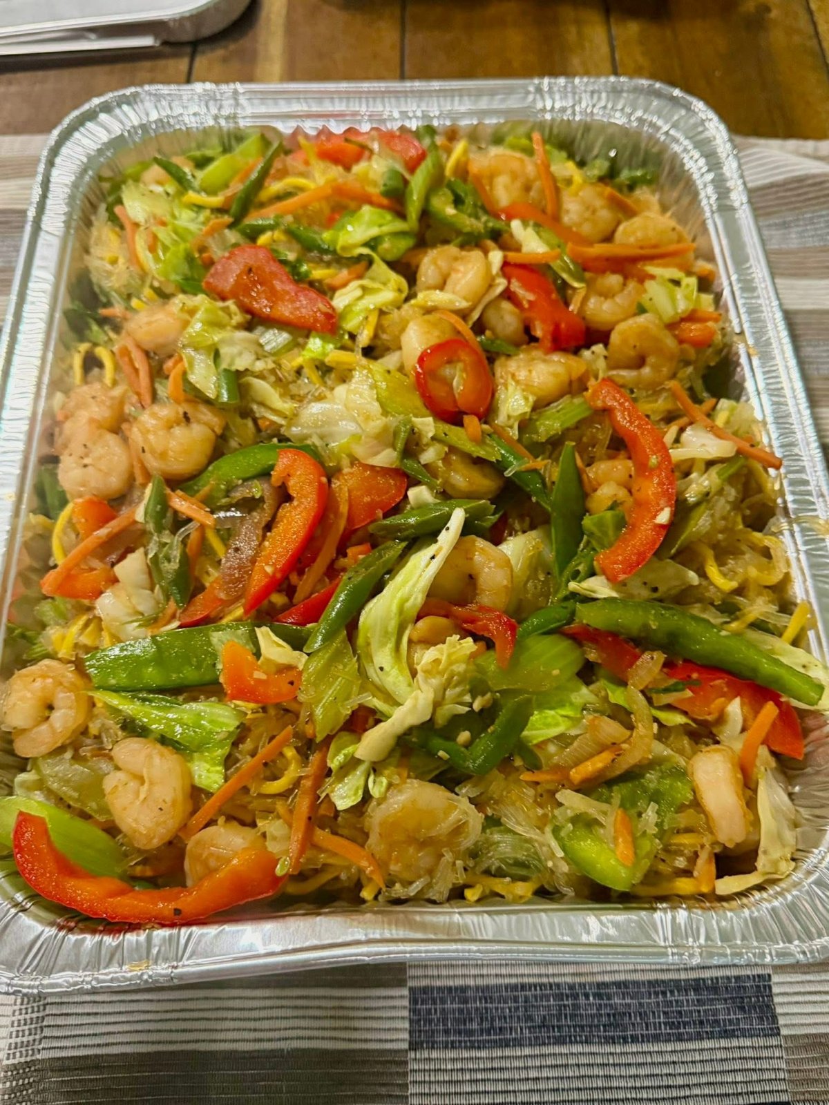 Pancit Bihon (with shrimp)